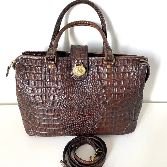 Brahmin VGC Bag Pecan Melbourne Croc Emb Leather - Picture 1 of 6